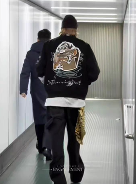 2025蔡徐坤同款男女夹克外套工装宽松纯棉刺绣外穿潮牌棒球服