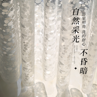 卫生间隔断帘布浴室挂帘洗澡防水浴帘套装 免打孔加厚浴室淋浴帘子