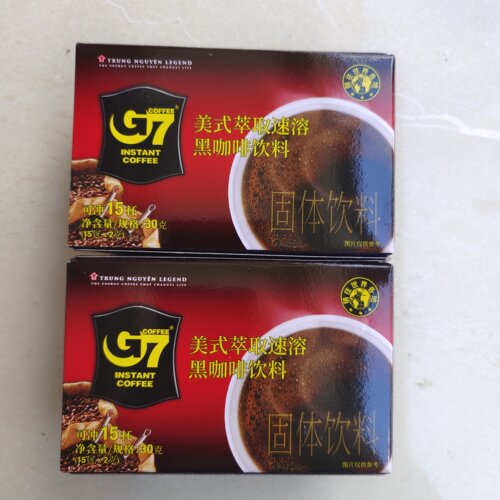 越南中原G7速溶纯咖啡粉30克2gx15包进口苦咖啡小包美式 包邮 - 封面