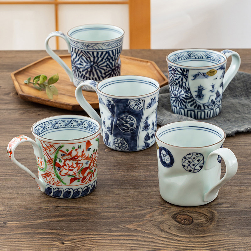 有田烧马克杯日本进口手绘青花杯子家用陶瓷杯咖啡杯办公室喝水杯,餐饮具,马克杯,淘宝优惠券,粉丝福利购,淘宝优惠卷