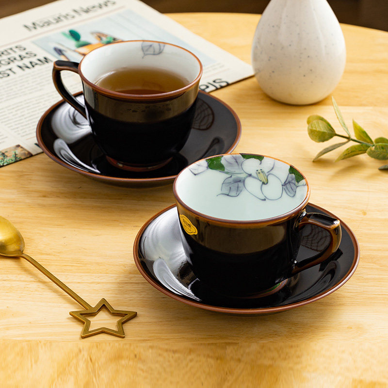 有田烧咖啡杯子釉下彩高档精致日本进口陶瓷下午茶杯碟咖啡杯套装