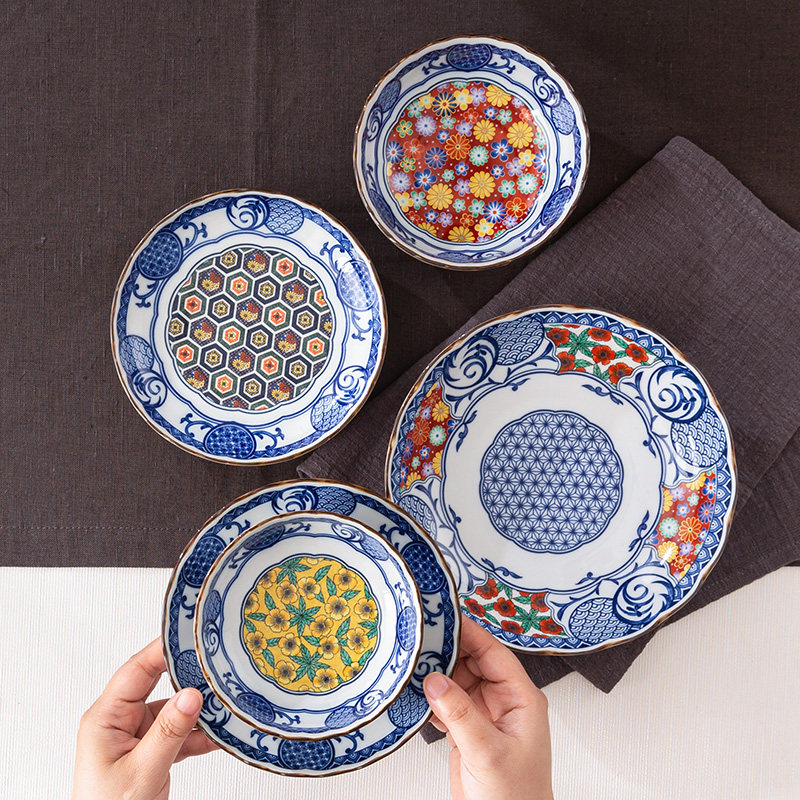 日本进口餐具陶瓷深盘菜盘日式盘子深圆盘家用汤盘大菜碟碗碟套装,餐饮具,盘,淘宝优惠券,粉丝福利购,淘宝优惠卷