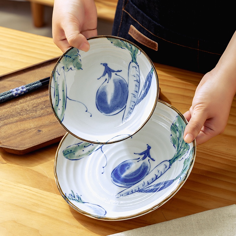 日本有古窑陶瓷釉下彩碗盘餐具