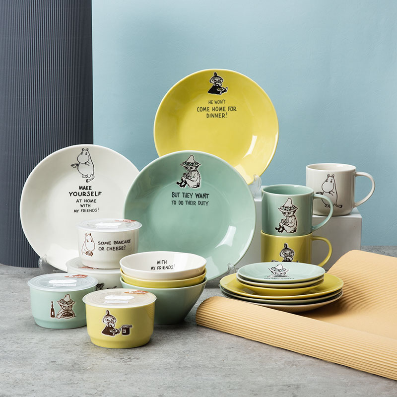 日本卡通姆明陶瓷餐具陶瓷盘子