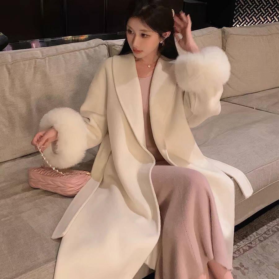 千金风长款毛呢大衣女优雅百搭