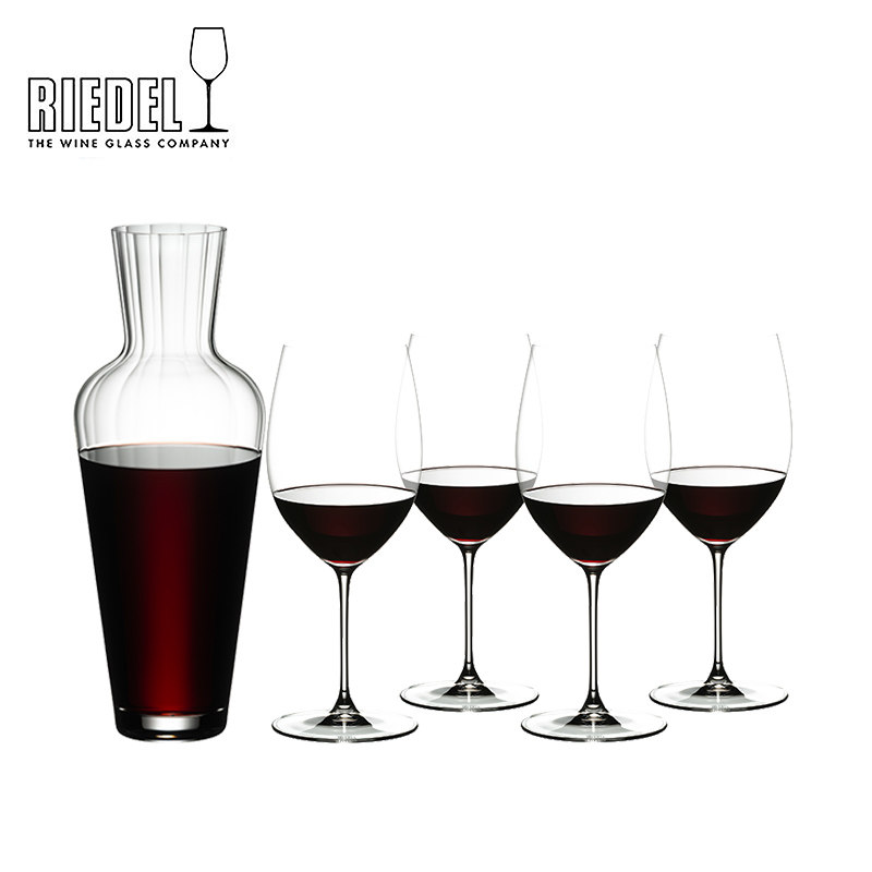 奥地利RIEDEL摩瑟醒酒器4支红酒杯套装红白葡萄酒通用礼盒装进口