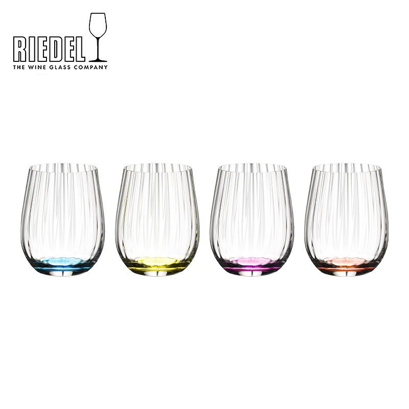 奥地利RIEDEL棱镜Happy O彩色酒杯水杯多功能杯4支装德国进口家用
