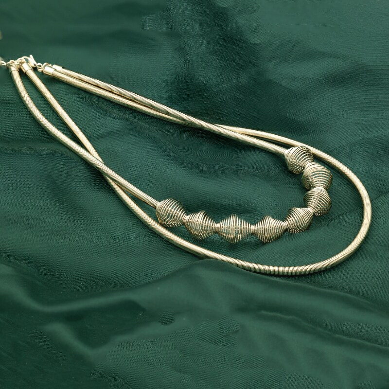 钛钢双层弹簧女士简约锁骨链