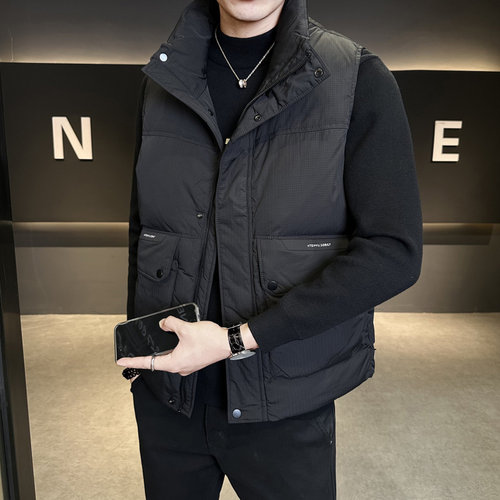 羽绒马甲男款秋冬加厚保暖背心潮牌高端休闲男装坎肩外穿马夹外套