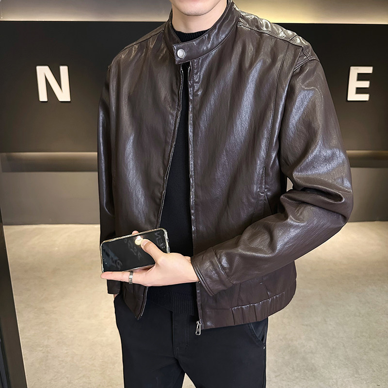 男士皮衣2026新款潮牌痞帅高端立领休闲机车PU皮夹克外套男春秋季