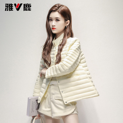 雅鹿官方正品轻薄羽绒服女短款