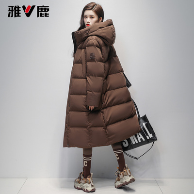 雅鹿长款羽绒服女防寒保暖加厚