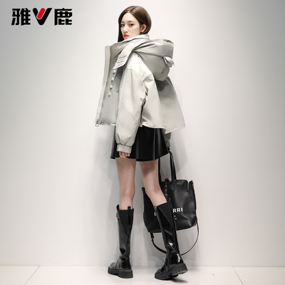 雅鹿时尚百搭休闲户外工装羽绒服