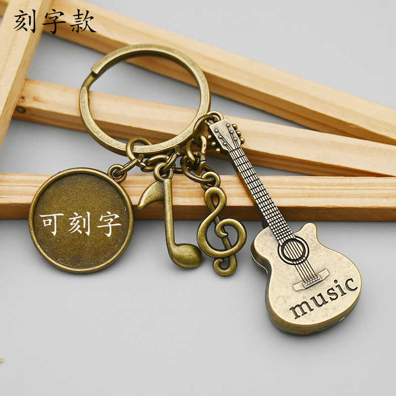 迷你立体经典复古吉他模型饰品小民谣吉他挂件锌合金礼物礼品图片