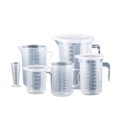 塑料量杯带刻度加厚小量杯奶茶店专用烘焙计量杯带盖食品级刻度杯