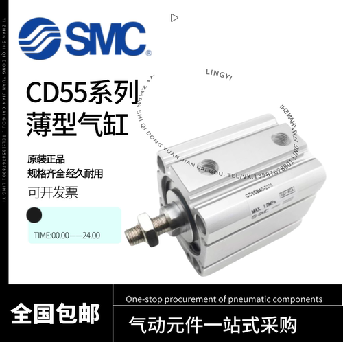 SMC薄型气缸C55B/CD55B32-5-10-20-30-40-50-75-100-125-150-175M