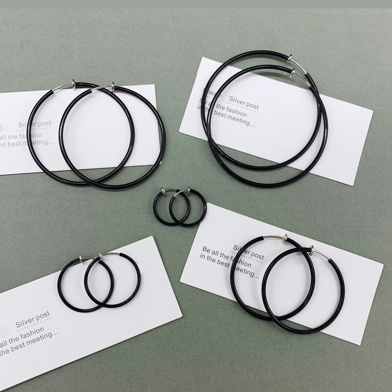 酷暗黑系复古港味圆圈耳夹无耳洞女仙气森系超仙耳骨夹可夹耳环潮