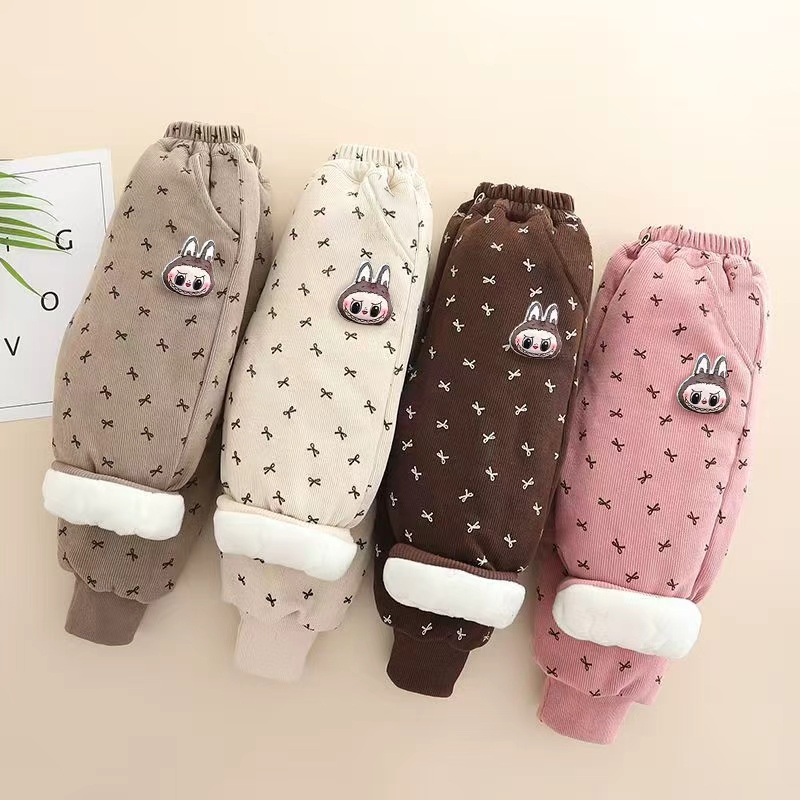 女童保暖棉裤三层加绒加厚一条过冬裤2025新款女宝宝冬季外穿裤子