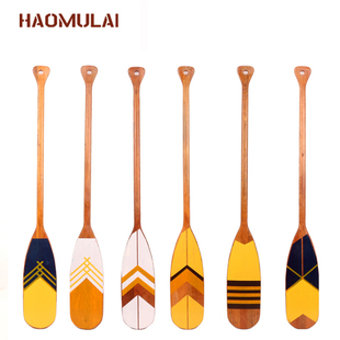 Haomulai船桨壁挂装饰摆件橱窗创意玄关隔断1.2米胡桃木复古船桨