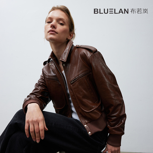 皮衣女款2026新款头层油蜡牛皮机车夹克时尚高级感短款真皮外套潮