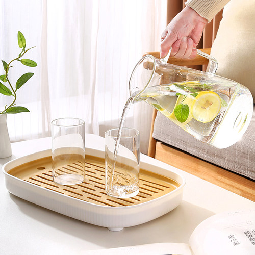 古奈仕日式长方形塑料沥水盘茶盘