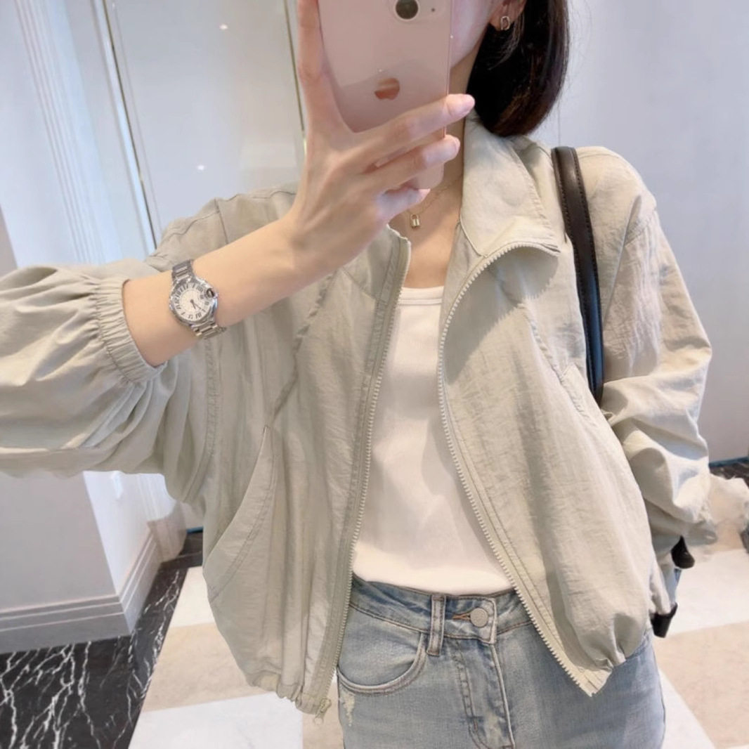 夏天防唒衣女土长袖蝙蝠袖篇幅衫无帽不带帽防晒衣晌洒酒宽松短款
