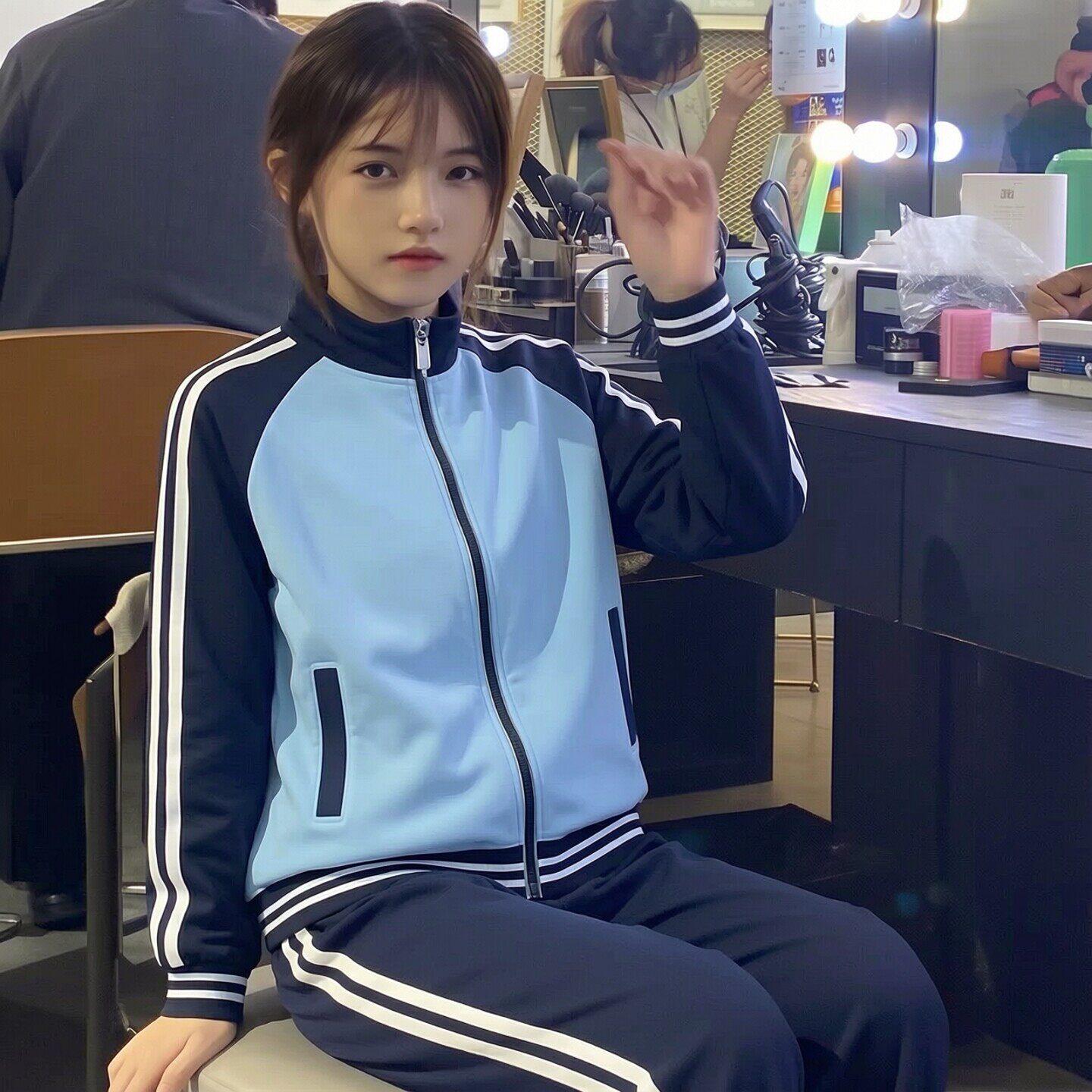 春秋季初中生高中学生校服中学生班服二件套运动会套装学院风棉服
