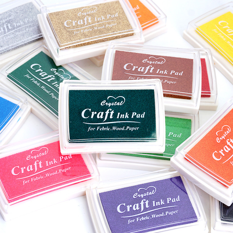 韩国文具厂家直销印泥创意凹腰大印泥盒印章伴侣15色手指画脚印泥