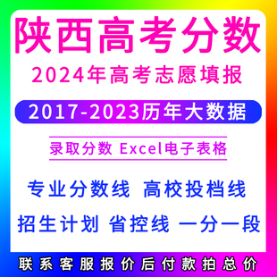 陕西省2024年高考志愿填报数据录取分数线专业投档线Excel电子档