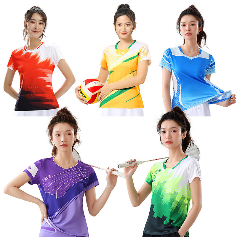 羽毛球服男款上衣修身网球服速干运动服女短袖夏季T恤球衣