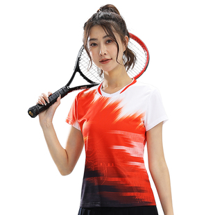 2025新款中国风羽毛球服男女同款速干短袖运动上衣专业大赛训练服