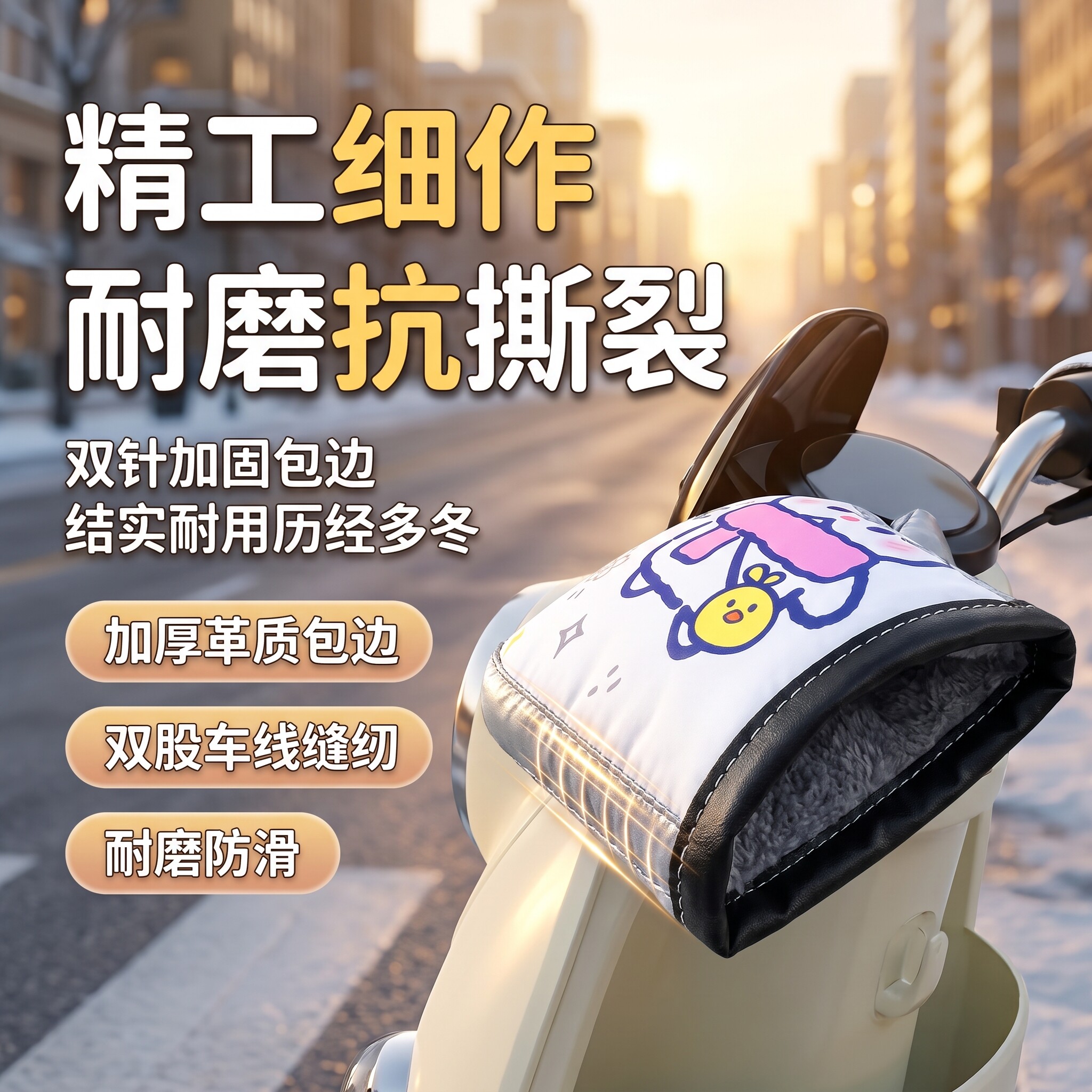 电动车自行车手把套三轮车毛绒保