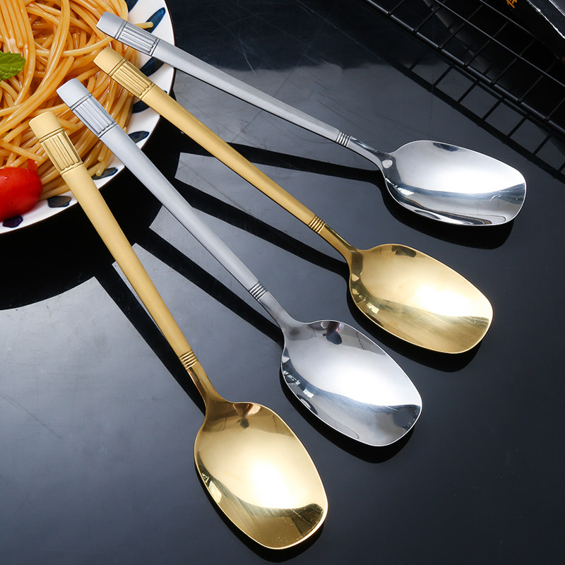 不銹鋼精致燈籠勺韓式長柄甜品勺