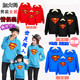 外套大童装 亲子装 卫衣男女嘴猴大码 秋冬款 超人卫衣一家三口全家装