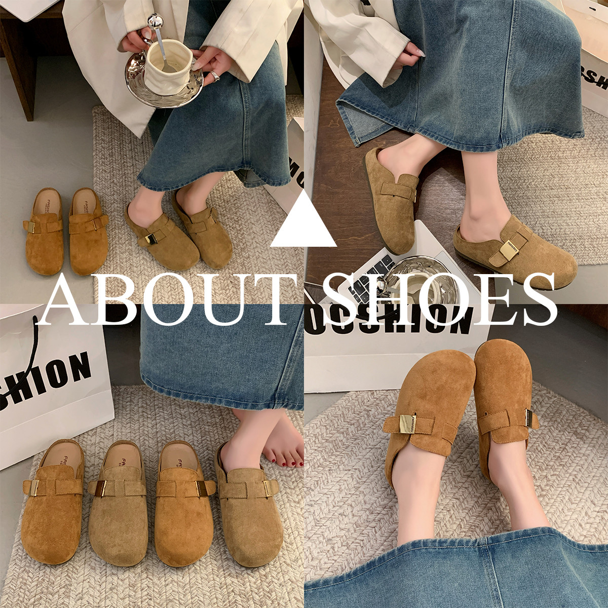 厚底内增高勃肯鞋女2026新款春夏季单鞋包头半拖鞋外穿博肯凉拖鞋