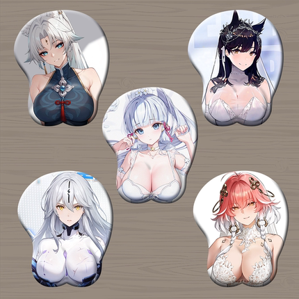 3d立体硅胶护腕鼠标垫二次游戏鸣潮元神美女禁欲系尘白禁区绝区零