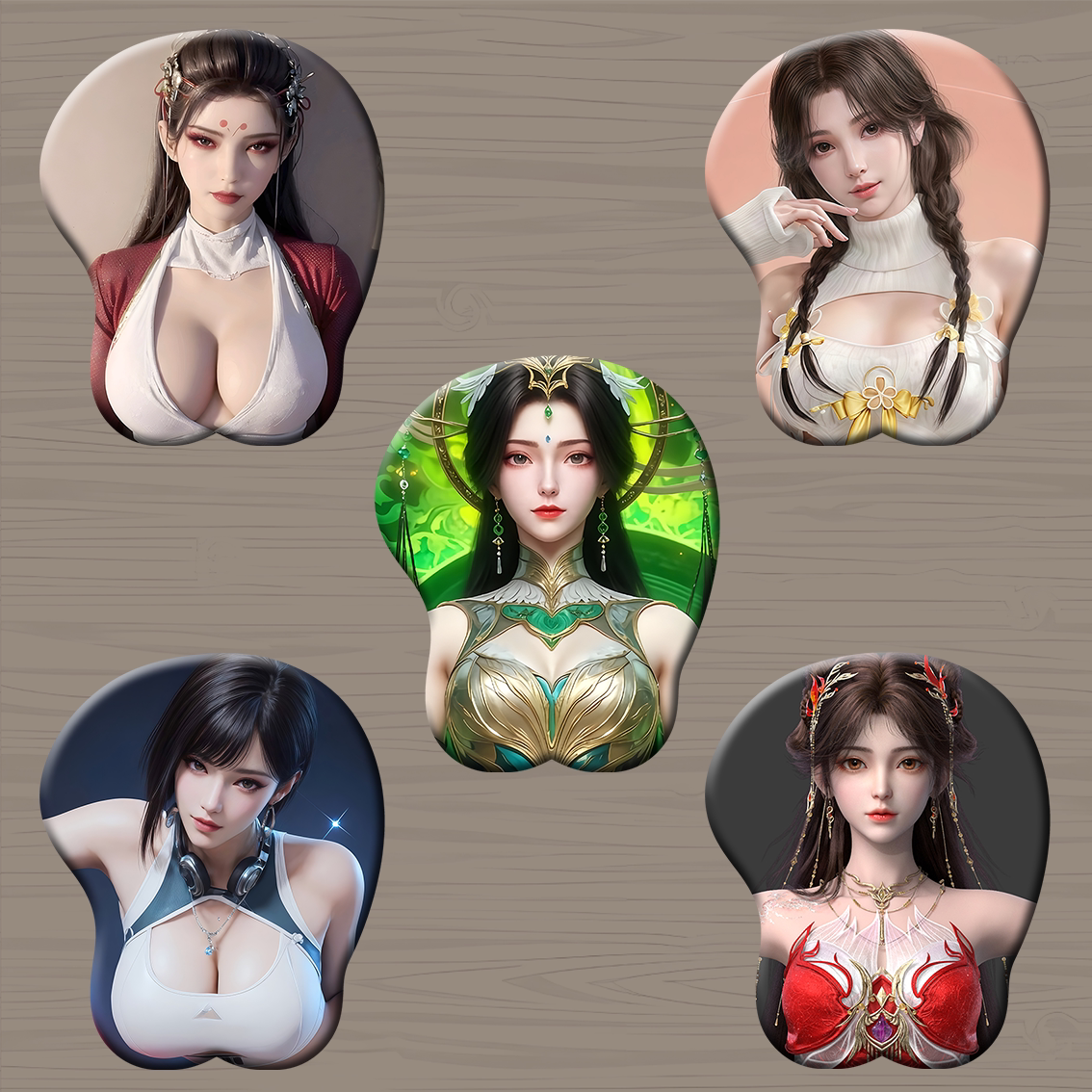 3D立体护腕硅胶鼠标垫永劫无间禁欲系大胸美女护腕垫完美世界