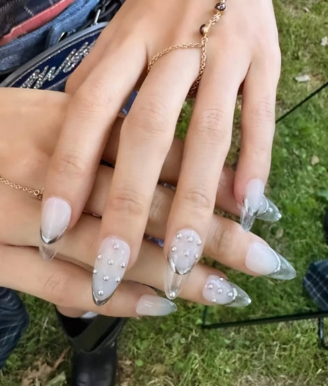Jennie明星同款穿戴甲美甲甜酷辣妹音乐节时尚