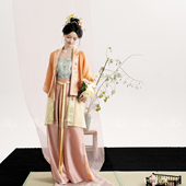 复原宋制汉服国风套装 无贰集 对襟衫 吊带宋裤 橙黄好景 天丝貉袖