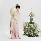 须尽欢 宋制铁拐墓长衫 飞机袖 无贰集 吊带三裥裙宋裤 春夏汉服