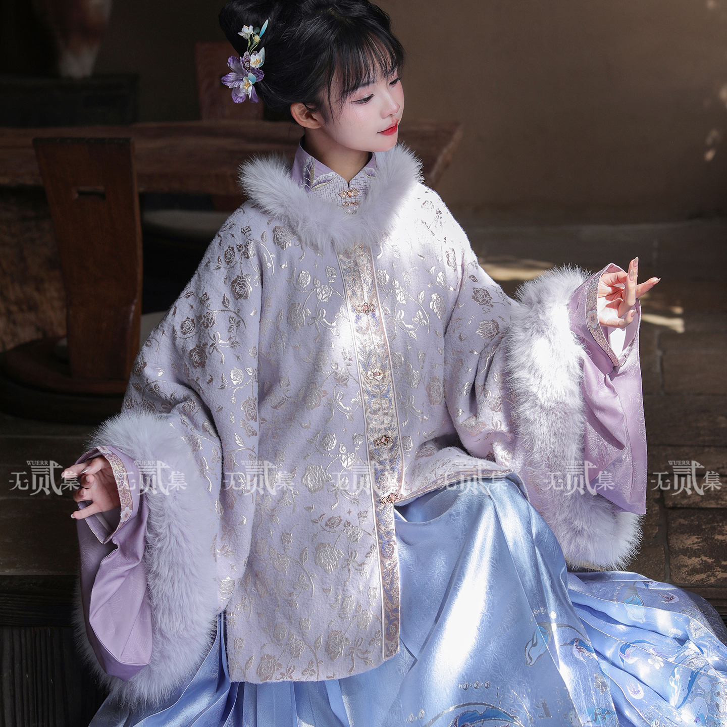 无贰集仿宋锦昭君袄秋冬短袄汉服