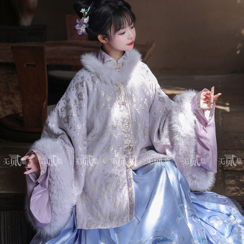 无贰集仿宋锦昭君袄秋冬短袄汉服