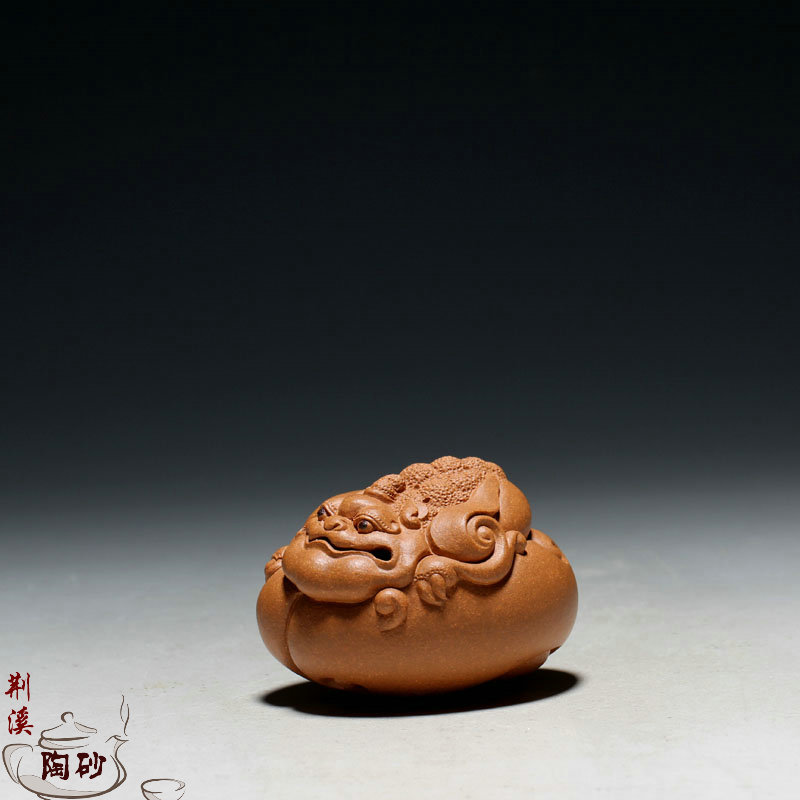 荆溪陶砂雕塑名家 紫砂茶宠 友谊茶亭 新款吉柏年 润宠—如意金蟾