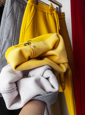 保暖加厚加绒好裤型 脚口抽绳时尚拼接香蕉裤弯弯卫裤镰刀裤冬季