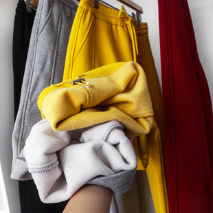 保暖加厚加绒好裤型 脚口抽绳时尚拼接香蕉裤弯弯卫裤镰刀裤冬季