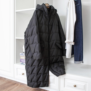 新款宽松显瘦茧型 有型好品质中长款外套轻盈保暖白鸭绒羽绒服