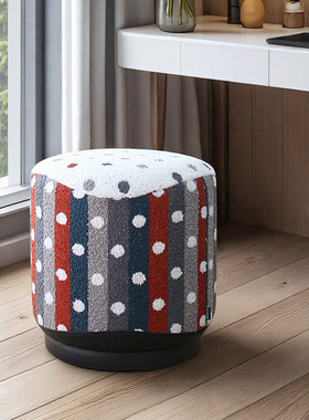 MOSE默色空间新品缤纷梦境化妆凳原创设计软圆凳高克重圈绒梳妆凳