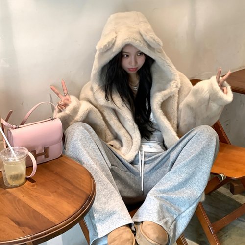 2025冬可爱小熊环保水貂毛皮草