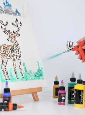 模型喷涂喷笔喷枪专用丙烯颜料套装水性漆高达绘画家具补漆上色