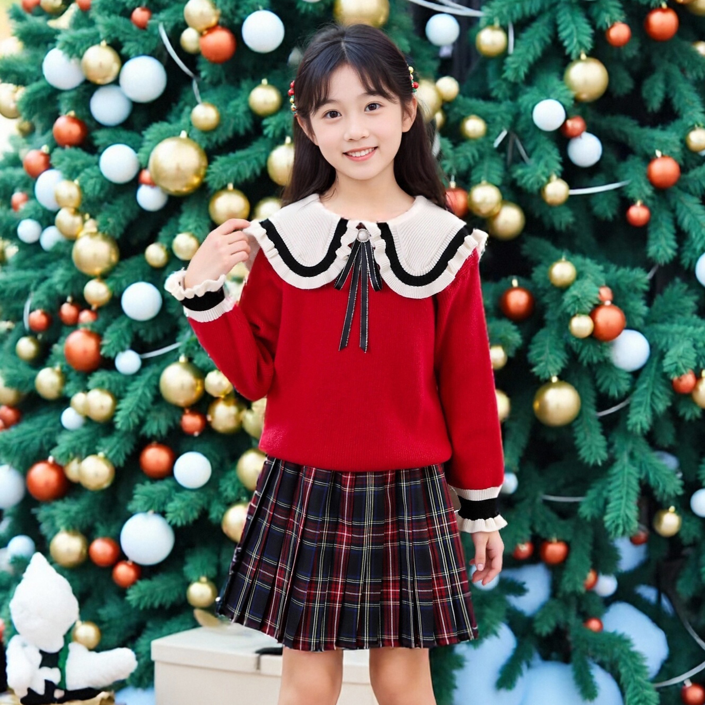 女童裙子秋儿童jk制服套装百褶裙